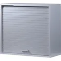 Produktbild: SIMMOB Küchenschrank Schrank Oberschrank Hängeschrank Rollladentür H. 53,6 cm, Farbe:Aluminium - Silber/Weiß
