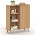 Produktbild: IDMarket - Beistellbuffet mit 3 Regalen und Schrank 70 cm Juliette Effekt Latten und Holzleisten