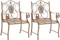 Produktbild: CLP Gartenstuhl Punjab (2er Set, 2 St), lackiertes Eisen, im Jugendstil