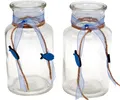 Produktbild: ZauberDeko Tischvase 2 Vasen Kommunion Konfirmation Tischdekoration Blau Fisch Vintage