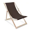 Produktbild: Dreamroots Liegestuhl klappbar Holz, bis zu 130 kg, Sonnenliege klappbar mit 3-stufiger Neigungsregulierung der Rückenlehne, Lincoln Roasted Cocoa