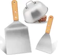 Produktbild: 3-Stück Burger-Set, Grillspachtel Edelstahl, Grillwender mit Burger Cover, Küche