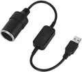 Produktbild: Hochwertiger USB auf Zigarettenanzünder Adapter für Auto - 12V Konverter