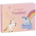 Produktbild: mintkind® Freundebuch Kindergarten Einhorn Rosa, Freundschaftsbuch Mädchen und Jungen, Kita Ausfüllbuch mit Einhörnern, Geschenk Einschulung, Erinnerungsbuch Kinder, Freundealbum