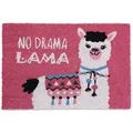 Produktbild: Relaxdays Fußmatte Lama, Kokos, Türvorleger mit Spruch, 60 x 40 cm, rutschfest, Fußabstreifer innen & außen, pink/weiß