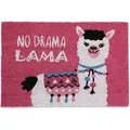 Produktbild: Relaxdays Fußmatte Lama, Kokos, Türvorleger mit Spruch, 60 x 40 cm, rutschfest, Fußabstreifer innen & außen, pink/weiß