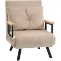 Produktbild: Homcom Schlafsessel,, Beige, Holz, Echtholz,Kautschukholz, 1-Sitzer, Füllung: Polyester,Schaumstoff, einzeln stellbar, 73x81x63 cm, Wohnzimmer, Sessel, Schlafsessel