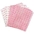 Produktbild: YunBey 100 Stück Lebensmitteln Wachspapier Checkered Deli Basket Liner Lebensmittelverpackung Rosen und Rote Herzmuster Burger Wrap Kuchenverpackungen Lebensmittel Papier für Sandwich (21 × 25cm)