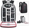 Produktbild: Beschoi Fotorucksack wasserdicht Kameratasche Kamerarucksack mit Laptopfach für Canon Sony Nikon Olympus SLR/DSLR Kamera, Objektiv und Zubehör, groß (schwarz)