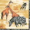 Produktbild: IHR Papierservietten, Motiv: Zebras und Giraffen, cremefarben, 20 Stück