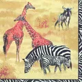Produktbild: IHR WILDLIFE cream Lunch-Servietten Papierservietten Afrika Tiere  33 x 33 cm