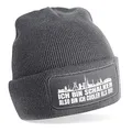 Produktbild: Herzbotschaft Beanie Strickmütze mit Spruch | Ich Bin Schalker Also Bin ich Cooler als du! | grau | weiche und warme Fußball Mütze für Schalke Fan | Skyline | SoftTouch Einheitsgröße für Erwachsene