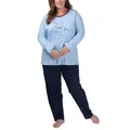 Produktbild: Moonline Pyjama Pyjama in großen Größen (Übergröße XL - 4XL) aus 100% Baumwolle blau 60-62
