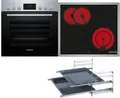 Produktbild: Bosch HND211RS63 Herd-Set mit Elektrokochfeld & Teleskopauszug 2-fach (HEF113BS1, NKN645GA2E, HEZ438201), Kindersicherung, Edelstahl