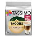Produktbild: Tassimo Latte Macchiato Vanilla, Kaffee, Vanille Milchkaffee Kaffeekapsel, gemahlener Röstkaffee, 16 T-Discs / 8 Portionen