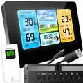 Produktbild: Funkwetterstation mit Farbdisplay & Außensensor Barometer Wettervorhersage Funk-Wetterstation Funkuhr Retoo