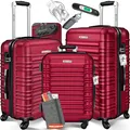 Produktbild: KESSER® 3tlg. Hartschalenkofferset Hartschalenkoffer Reisekoffer Set Reisekofferset Trolley Koffer Inkl. Kofferwaage + Gepäckanhänger Rollkoffer Schloss 4 Rollen ABS-Hartschale Teleskopgriff M-L-XL
