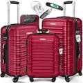 Produktbild: KESSER® 3tlg. Hartschalenkofferset Hartschalenkoffer Reisekoffer Set Reisekofferset Trolley Koffer 4 Rollen ABS-Hartschale Teleskopgriff Inkl. Kofferwaage + Gepäckanhänger Rollkoffer Schloss, M-L-XL