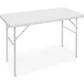 Produktbild: Relaxdays Gartentisch Rechteckig Kunststoff Weiß Klappbar 74 cm x 121,5 cm x 61,5 cm 8,1 kg