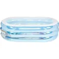 Produktbild: Intex 5748NP, Kinderpool,163 x 107 x 46cm,3 aufblasbare, transparente Ringe, mit Ablassverntil, inkl. Reperaturflicken - Blau