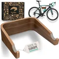 Produktbild: madeco Fahrrad Wandhalterung Holz - FlyBike S Nussbaum - Design Fahrradhalterung Wand Aufhängung für Wohnung - Rennrad, Gravel Bike, Mountainbike, Fixie, Singlespeed Fahrradhalter