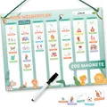 Produktbild: Mini Mindz® Wochenplaner Kinder - Montessori Magnettafel im niedlichen Design inkl. 200 Magnete & Stift - Lernspiele ab 3 Jahre - Kalender Kinder - Wochenplaner - Magnettafel