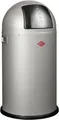 Produktbild: Wesco Mülleimer Pushboy 50L | Abfalleimer aus Stahlblech & Edelstahl | großer Treteimer | silber