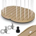 Produktbild: CCLIFE Gartendusche Aussendusche Bodendusche Outdoor, Außendusche Garten Dusche Mit Fußrad, Fontänenhöhe 4m, rutschfeste Wetterfest Holzfarbe, CushHom