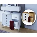 Produktbild: VCM Holz Waschbeckenunterschrank   Badschrank   Maße: H. 58 x B. 67 x T. 30 cm   1 ESG-Sicherheitsglastür   3 Schubladen   modernes Badezimmermöbel - Darola