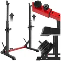 Produktbild: tectake® Squat Rack Hantelständer, verstellbare Gewichte Hantel Ablage, Kniebeugenständer für Weights, Langhantel und Hantelscheiben, Langhantelablage für Home Gym, Krafttraining