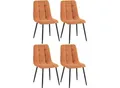 Produktbild: CLP 4er Set Esszimmerstuhl Tilde, Küchenstühle gepolstert mit gestepptem Bezug, Polsterstühle mit Metallgestell, bis 150 kg belastbar