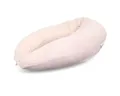 Produktbild: HOBEA-Germany Stillkissen Lagerungskissen Schwangerschaftskissen Musselin beige, BIO-Baumwolle - XXL 190cm - Babynest mit Holzknopf - komplett waschbar