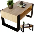 Produktbild: CraftPAK Wohnzimmer Tisch für Couch aus hochwertigem Holzwerkstoff, moderner Couchtisch mit zusätzlicher Ablagefläche, Sofatisch für Wohnzimmer, Farbe Bardolino Schwarz