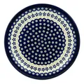 Produktbild: Polmedia Polish Pottery Original Bunzlauer flacher Teller / Pizzateller, Ø27.2 cm, H=3.0 cm, Handbemalt, Steinzeug (hochwertige Keramik), Traditionell, Essschüssel, Teller