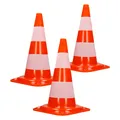 Produktbild: 3er Pack Warnkegel Warnleitkegel Verkehrsleitkegel Pylon Sicherheit 47 cm Kegel