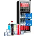 Produktbild: Klarstein Getränkekühlschrank TK15- Beersafe-5XL 10031930A, 129 cm hoch, 48 cm breit, Bierkühlschrank Getränkekühlschrank Flaschenkühlschrank mit Glastür silberfarben 48 cm x 129 cm x 60 cm