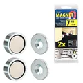 Produktbild: 2 x Türschnapper, magnetisch, Türmagnet zum bündigen Versenken von Tifler Magnet