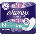 Produktbild: Always Daily Fresh Normal Slipeinlagen 20 Stück - Duft- und farbstofffrei (1 x) (45619425)