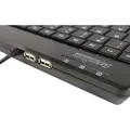 Produktbild: Perixx PERIBOARD-505H PLUS DE, Mini USB-Tastatur, Trackball, Hub, schwarz - Schwarz