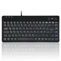 Produktbild: Perixx PERIBOARD-505H PLUS, Tastatur mit Trackball und 2 x USB Hub - Schnurgebunden - 315 x 147 x 21 mm Abmessung - 14 mm Trackball - 1,80 Meter Kabel - QWERTZ DE Layout