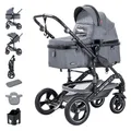 Produktbild: Daliya® BAMBIMO 2in1 Kinderwagen & Buggy (Dunkel Grau - Rahmen S)