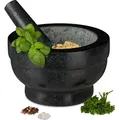 Produktbild: relaxdays Mörser schwarz 20,0 cm 2-tlg.