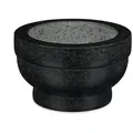 Produktbild: Relaxdays XXL Granit Mörser mit Stößel, robust, langlebig, Gewürze, Kräuter, Steinmörser, 5,6 kg, Ø 20 cm, 1l, schwarz