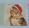 Produktbild: 20 Servietten Katzen Weihnachten 1 Packung OVP Motivservietten IHR Tiere MÜTZE