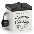 Produktbild: Zeller Present Waschpulver-Box Laundry Metall Weiß-Schwarz 4,5 l