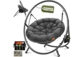 Produktbild: KESSER Hängesessel Bali Hängesessel mit Gestell Hängeschaukel Hängestuhl bis 150kg (mit Wipp Funktion, Kissen & Seitentasche), Hängekorb Stahlgestell Schaumstoff Sitzpolster für Wohnzimmer & Garten
