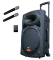 Produktbild: E-Lektron EL30-M MK-III 700W Mobile PA Sound Anlage Partybox Bluetooth Lautsprecher Groß Akku-MP3-USB-SD inkl. 2 UHF Funkmikrofone und Fernbedienung Soundsystem - Mobile Musikbox MP3