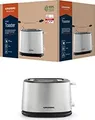 Produktbild: Grundig Toaster TA 5620 | 2-Scheiben | Edelstahl Schwarz | breite Toastschlitze | Brötchenaufsatz | 850 Watt