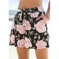 Produktbild: Shorts S.OLIVER, Damen, Gr. 38, N-Gr, bunt (bedruckt), Jersey, Obermaterial: 100% Viskose, bedruckt, gerade kurz, Hosen Shorts, mit Bindeband am Bund, im Blumenprint, kurze Hose
