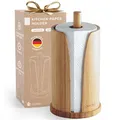 Produktbild: Exitoso Küchenrollenhalter Bambus - Zewa Rollenhalter - Küchentuchhalter - Küchenrollenhalter stehend - Küchenpapierhalter - Küchenrollenhalter Holz Papierrollenhalter Küchenrolle - Zewa Halter